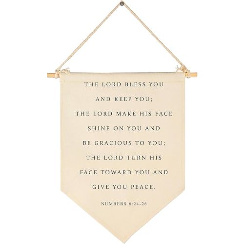 Bible Verse Banner Decor-Scripture Sign- Flag Decor Gift for Baby Boys Girls Newborn Kids- Banner Wall Sign Gifts for Nursery Baby Room Playroom Bedroom Front Door