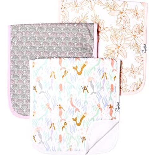 Copper Pearl Baby Burp Cloth Large 21''x10'' Size Premium Absorbent Triple Layer 3-Pack Gift Set “Coral