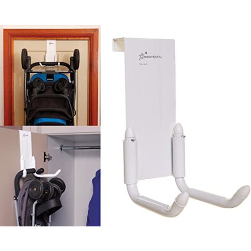 Dreambaby Strollerbuddy StrollAway Over the Door Baby Stroller Hanger – Heavy Duty Metal Storage Hook Organizer with 50lbs Load Capacity – Model L256