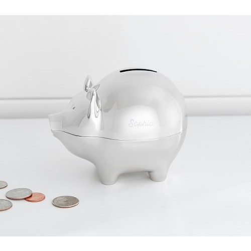 Mark & Graham x pbk Silver Piggy Bank | Pottery Barn Kids