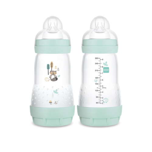 MAM Easy Start Self-Sterilizing Matte Anti-Colic Bottle for Newborn Baby Boy, Vented, 9 oz, 2 pack