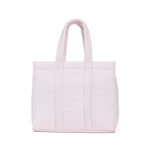 Quilted Go Go Tote Pimlico Stripe Pink by TRVL Design | Lila & Hayes