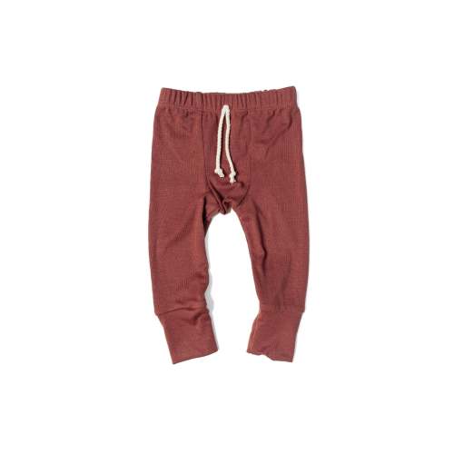 rib knit pant - cordovan