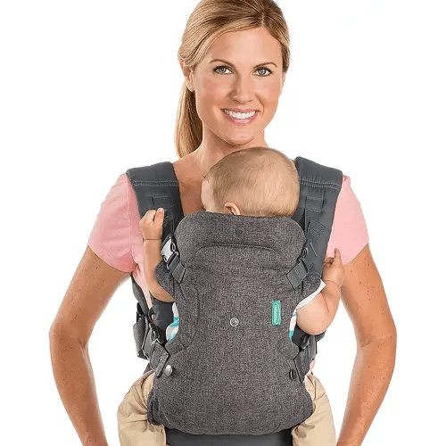 Infantino Flip Advanced 4-in-1 Carrier - Ergonomic, convertible, face-in and face-out front and back carry for newborns and older babies 8-32 lbs