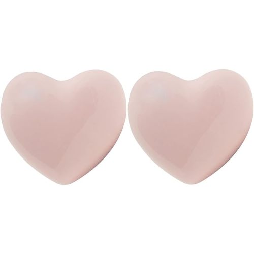 Ceramic Drawer Knobs Heart Shape Cabinet Dresser Pulls Handles with 3 Sized Screws, Kitchen Furniture Knobs for Closet Cupboard Wardrobe (6, Powder Pink)
