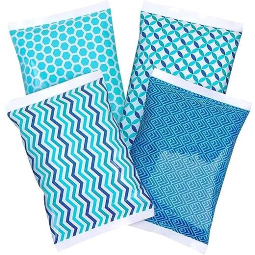 Thrive Ice Packs for Lunch Bags - Reusable Ice Packs for Cooler and Lunch Box - Long Lasting, Lightweight, Soft Gel Ice Packs for Camping, Beach Bags, Picnics, Injuries - Pack of 4