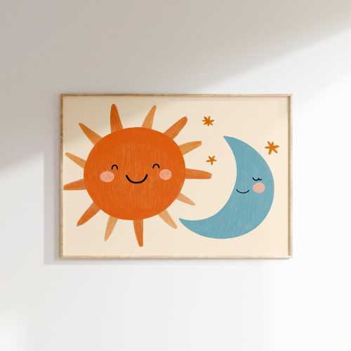 Sun and Moon Wall Art | Digital Download