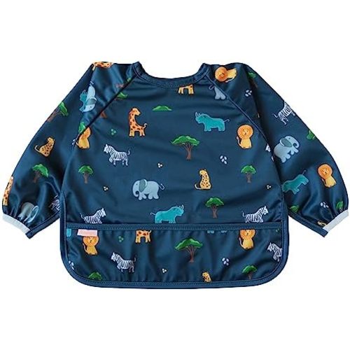 Long Sleeve Baby Bib | Mess free & Waterproof Bib for Baby Boy or Girl | Machine Washable | Toddler Bib for Eating