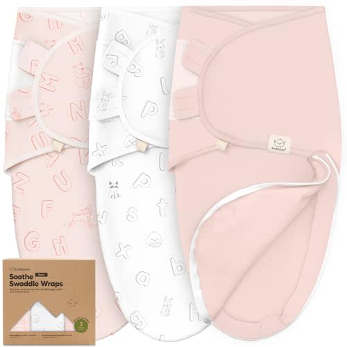 Baby Swaddle Sleep Sacks with Zipper - 3-Pack Newborn Swaddle Sack, Baby Swaddles Sleep Sack 0-3 Months, Wearable Blanket Baby,Baby Swaddle Blanket Wrap,Swaddle Sack,Easy Change Swaddle(ABC Land Rose)