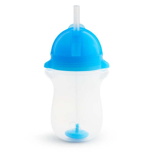 Munchkin Any Angle Weighted Toddler Straw Cup with Click Lock Lid, 10 oz, Blue, Unisex