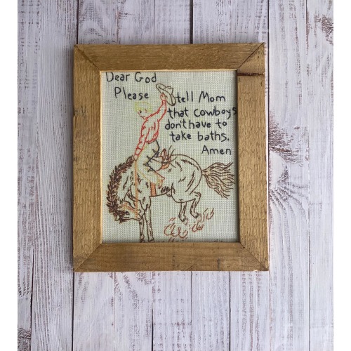 Barn wood framed cowboy picture, cowboy bathroom picture, cowboy nursery decor, western bathroom accessory, rustic home decor, cowboy bath