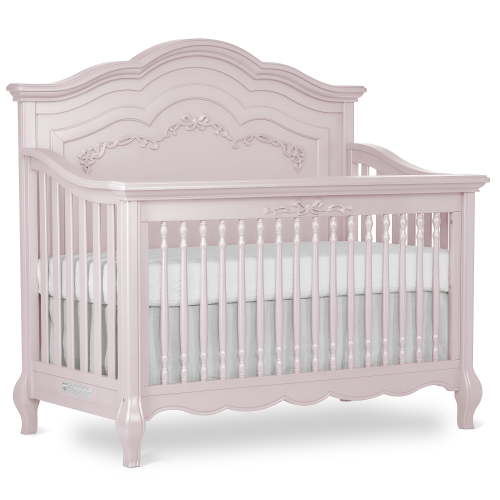 Evolur Aurora 5-In-1 Convertible Crib In Pink Pearl, Greenguard Gold Certified, Features 3 Mattress Height Settings, Sturdy And Spacious Baby Crib, Wooden Furniture