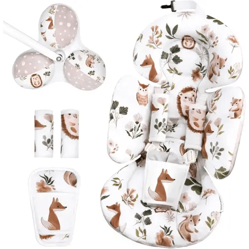 Infant Insert Compatible with 4moms Mamaroo Swing, Including 3 Replacement Toys, Reversible Newborn Insert Head Body Support for Baby Swing and Bouncer, Breathable Soft Fabric (Leaf)