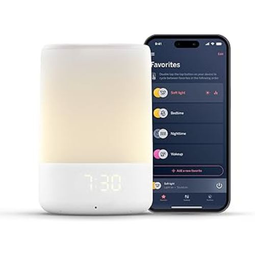 Nanit Sound and Light Smart Baby Night Light and Sound Machine | Audio Monitor | Cry Detection Alert Feature | OK to Wake Alarm Clock for Kids | Temp & Humidity Tracking | Rechargeable Battery | WiFi