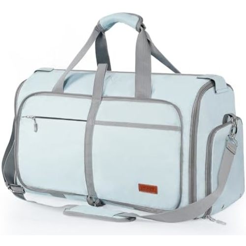 Ytonet Foldable Garment Duffle Bags for Travel, Carry On Convertible Duffel Bag with Shoe Compartment & Water Resistant Fabric, 2-in-1 Hanging Suit Organizer, Mint Green