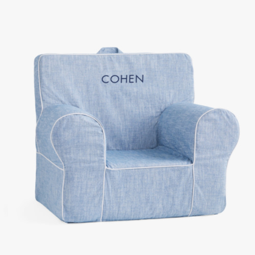My First Anywhere Chair®, Chambray with White Piping | Pottery Barn Kids