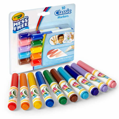 Crayola Color Wonder Mini Markers, 10 Count, Classic Colors, Mess-Free Kid's First Art Supplies