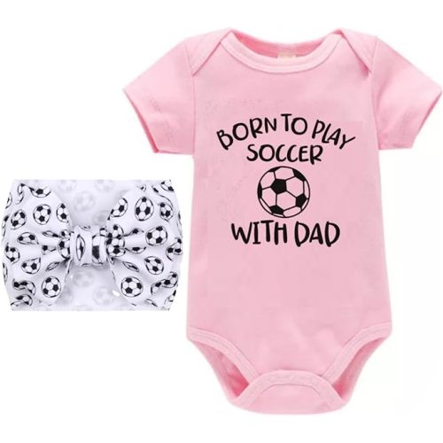 Soccer Onesie and Headwrap for Baby Girls
