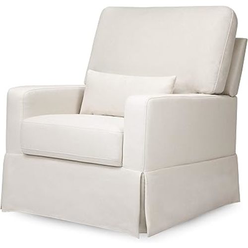 Namesake Crawford Pillowback Comfort Swivel Glider in Performance Cream Eco-Weave, Water Repellent & Stain Resistant, Greenguard Gold & CertiPUR-US Certified