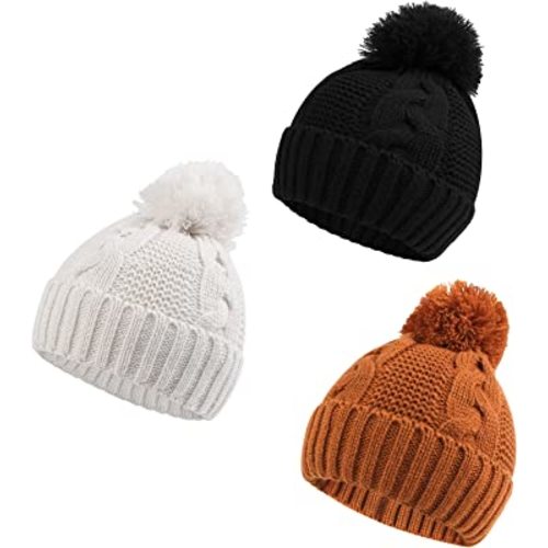 Zsedrut Baby Winter Beanie for Girls Boys Infant Toddler Warm Knit Twist Hat with Pompom