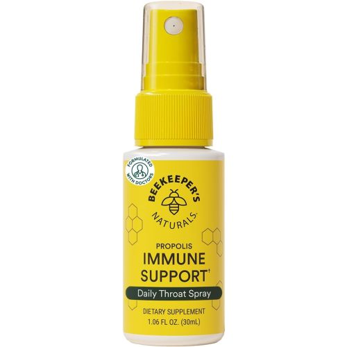 Propolis Throat Spray by Beekeeper's Naturals - 95% Bee Propolis Extract, Natural Immune Support & Sore Throat Relief - Antioxidants, Keto, Paleo, Gluten-Free (1.06 oz)(Pack of 1)