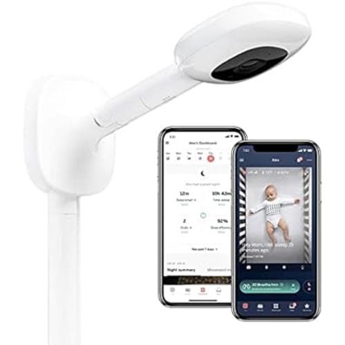 Nanit Pro Smart Baby Monitor & Wall Mount – Wi-Fi HD Video Camera, Sleep Coach and Breathing Motion Tracker, 2-Way Audio, Sound and Motion Alerts, Nightlight and Night Vision, Includes Breathing Band