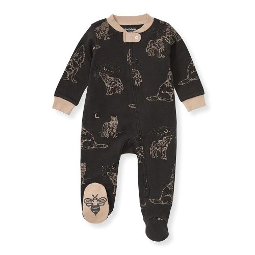Burt's Bees Baby Boys' Organic Cotton Loose Fit Sleep and Play One-Piece Zip Front Footed Pajamas