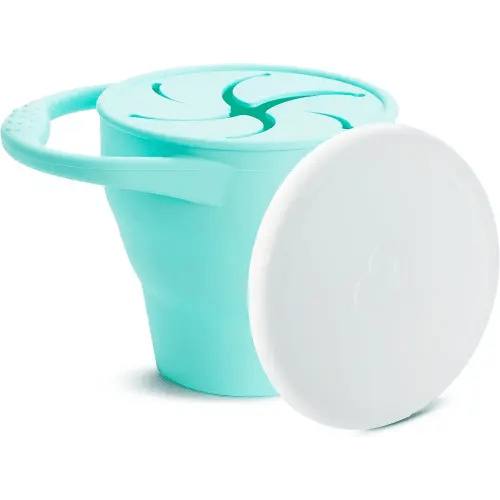 Munchkin C’est Silicone! Snack Catcher Toddler Snack Cup with Lid, Mint
