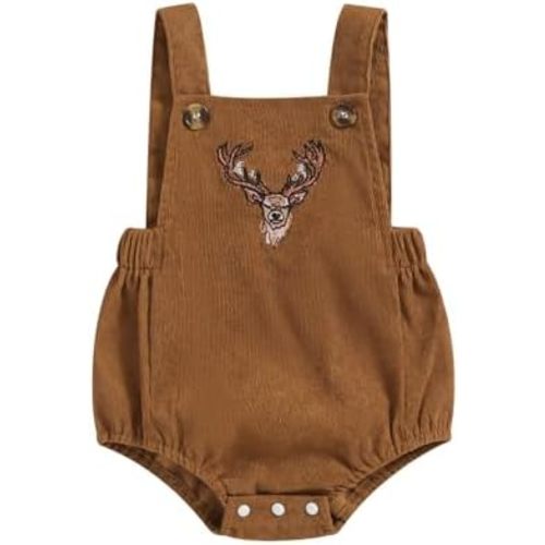 Infant Baby Boy Girl Mallard Duck Corduroy Overalls Romper Embroidery Duck Sleeveless Bodysuit Hunting Baby Clothes
