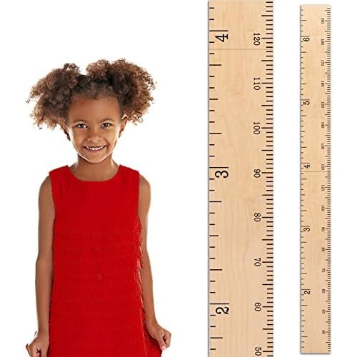 Wooden Growth Chart for Wall - Wooden Height Chart for Kids, Child Height Wall Chart, Height Measurement for Wall, Kids Sizing Chart, Height Ruler for Wall - Natural (63"x5.75")