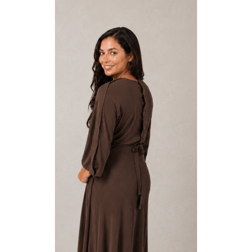 Amelia Labor & Postpartum Gown in Mocha