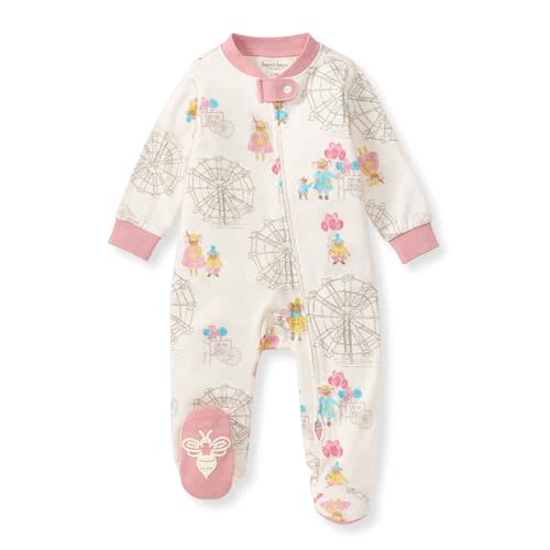 Burt's Bees Baby Girls' Organic Cotton Sleep and Play Footed Pajamas