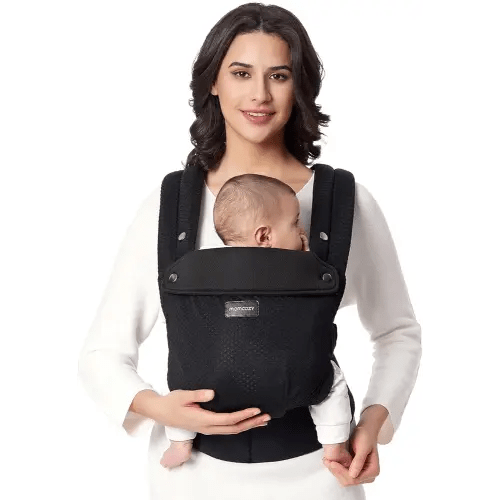 Momcozy Breathable Mesh Baby Carrier, Ergonomic and Lightweight Infant Carrier for 7-44lbs with Enhanced Lumbar Support, All Day Comfort for Hands-Free Parenting, Air Mesh-Black