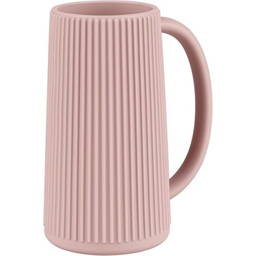 Food Grade Silicone Wash Rinser Cup for Kids with Easy Grip Handle, Baby Bath Rinse Cup (Blush)
