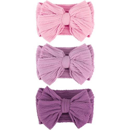3 Pcs Baby Bows Headbands Nylon Newborn Baby Headbands Toddler Infant Hairbands with Big Bows for Baby Girl Newborn Essentials