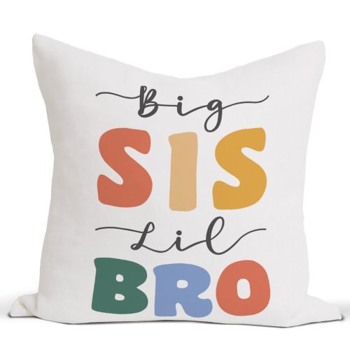 Rusenbao Nursery Kids Room Decor Throw Pillow Covers 18×18, Big Bro Lil Sis Room Decor, Bed Decorative Pillows Covers, Decor for Couch Kids Bedroom Playroom