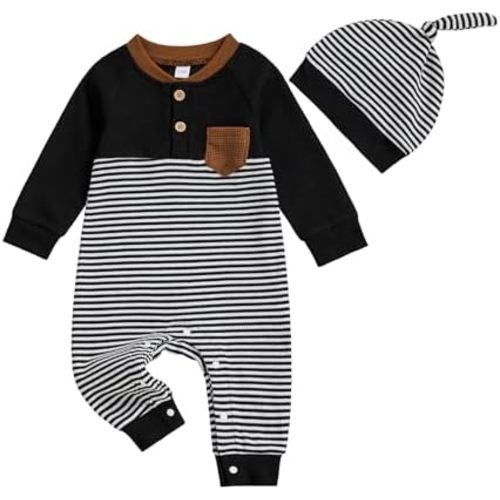 Kuriozud Newborn Infant Unisex Baby Boy Girl Clothes Button Romper Jumpsuit Basic One Piece Outfits