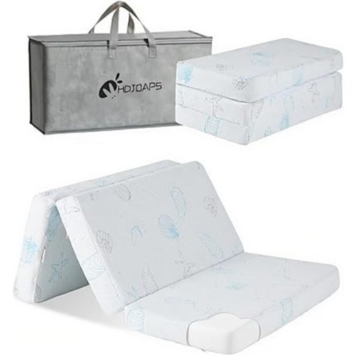 Pack and Play Mattress, 38"x26" Tri-Fold Pack n Play Mattress with Travel Bag, Crib Mattress Pad with Soft Breathable Washable for Playard