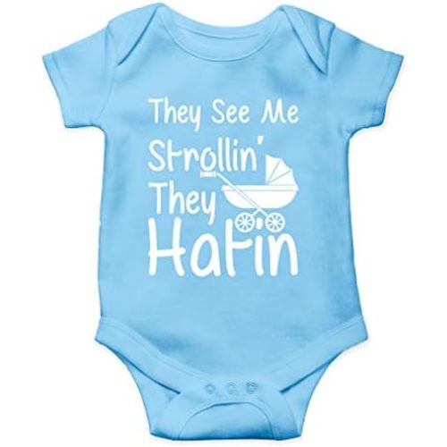 AW Fashions They See Me Strolli' They Hatin Bodysuit Newborn Boy Outfits Cute Romper Baby Girl Clothes