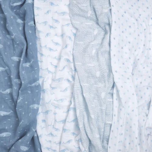 aden + anais | Oceanic Organic Muslin Swaddle Blanket 4pk