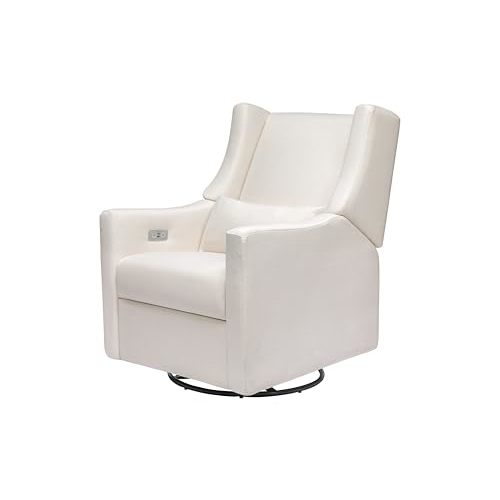 babyletto Kiwi Eco-Weave Polyester Fabric Power Glider Recliner with Electronic Control, Built-in USB Port, Push-Button Controls, Smooth Swivel Motion, in Cream Finish