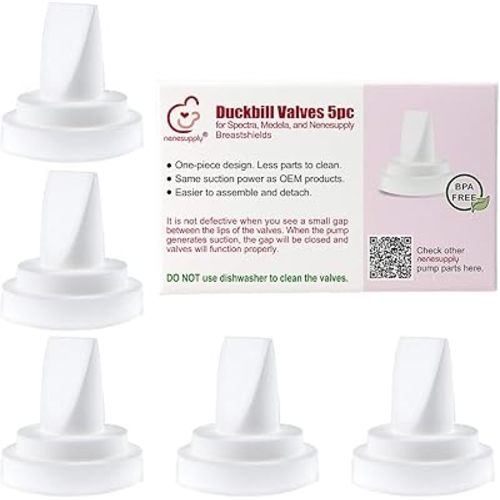Nenesupply 5 pc Duckbill Valves Compatible with Medela and Spectra Pump Parts Use on Spectra S2 Spectra S1 and Pump in Style Harmony Symphony Replace Spectra Duckbill Valves and Medela Valve