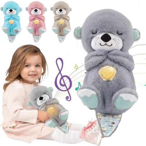 Mush Plushies for Anxiety and Sleep, Breathing Plush, Portable Plush Toy with Music Light, Perfect for Relieving Baby Quiet, Relieving Breathing Gift for Newborns 0+ Months