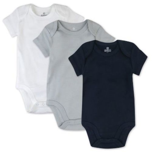 3-pack Organic Cotton Short Sleeve Bodysuits Dark Navy 12m