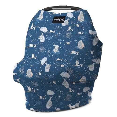 Milk Snob Original Disney 5-in-1 Baby Cover, Breastfeeding, Car Seat, Carrier, Stroller, High Chair, Shopping Cart, Canopy, Baby Shower Gifts, Nursing Top, Breathable Fabric for Summer (Dumbo Dreams)
