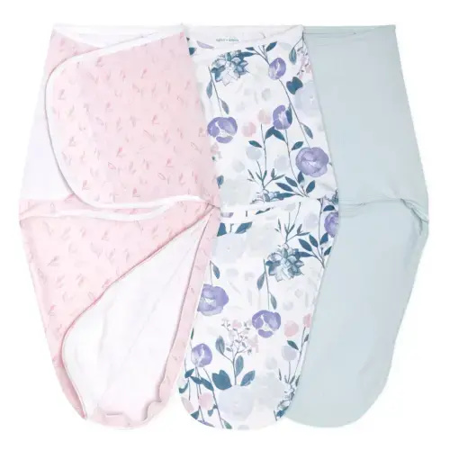 aden + anais flowers bloom baby cotton easy swaddle size 0-3 months