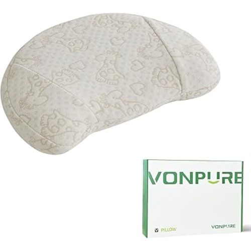 U Shaped Kids Pillows with Cotton Pillowcase - 12.2'' x 9.06'' Mini Pillow Fits Boys and Girls - Travel, Nursery, Toddler Bed Pillows(Giraffe)