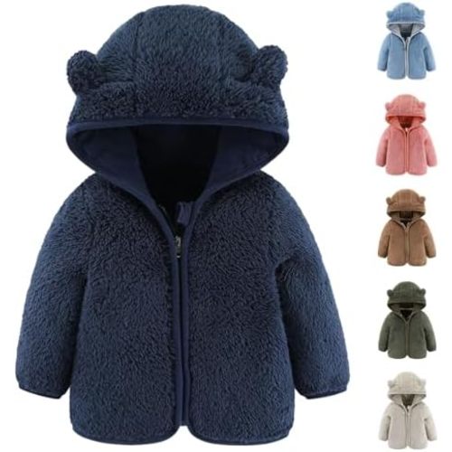 Baby Girls Boys Winter Coats Toddler Warm Fleece Hooded Jackets Newborn Baby Girl Clothes Cute Baby Boy Girl Outfits