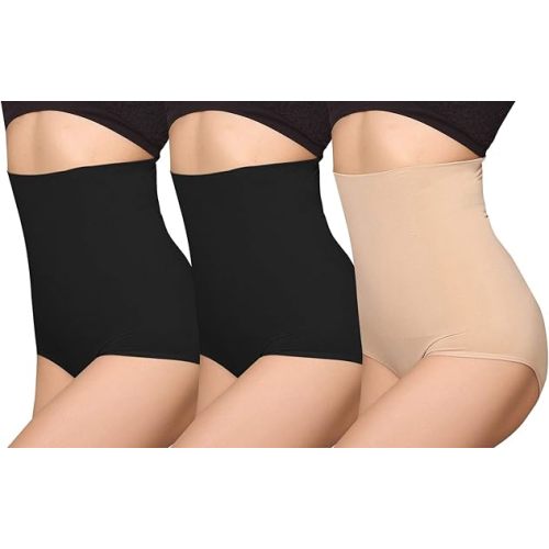 iloveSIA Women’s High-Waisted Compression Shapewear – 3pack Tummy Control Underwear for Body Sculpting, Postpartum Recovery