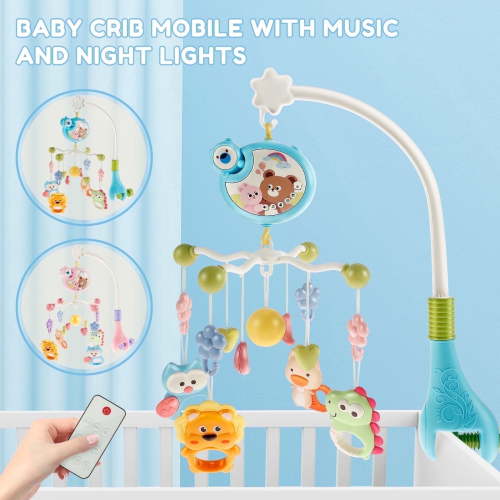 "Keyohome Baby Crib Mobile Toys with Light, 433 Songs, 360° Rotation, Hanging Rattles, Unisex, 18.89""x15.74"